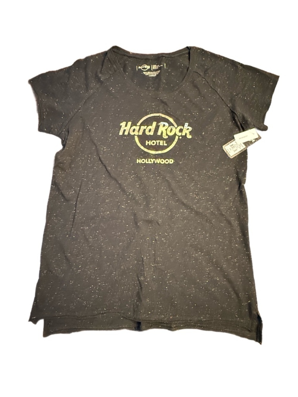 Women’s Hard Rock Hotel Hollywood Black Speckled Logo Tee - Size XXL - NWT